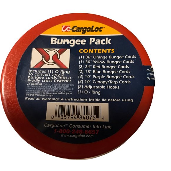 New Bungee Cords, Pack of 14 in Container, CARGOLOC, Color Coded Set - Picture 4 of 4